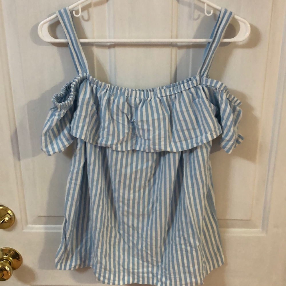 J. Crew blue and white tank top (M)